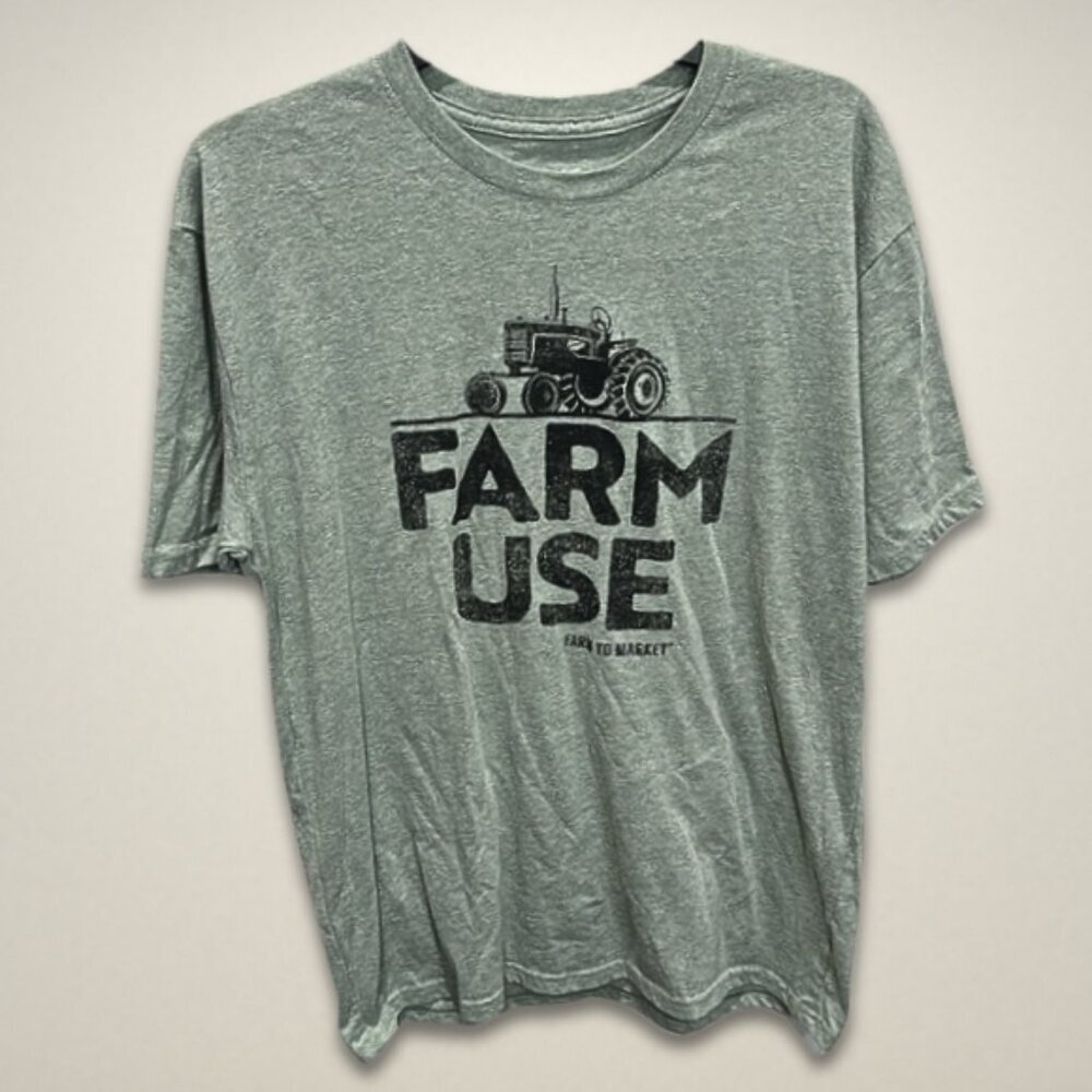 Farm To Market Farm Use Tractor Graphic Tee Heather Green Medium Short Sleeve